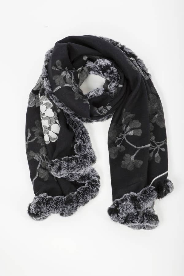 Blooming Faux Fur Scarf