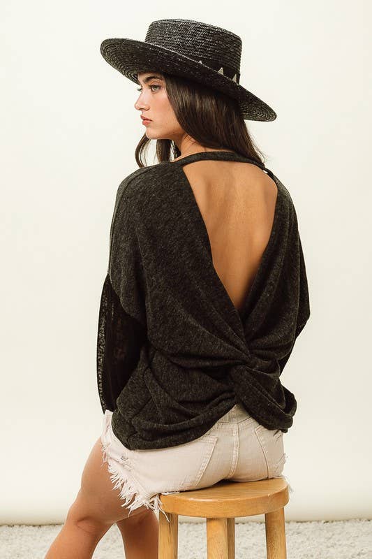 Solid Twisted Back Top