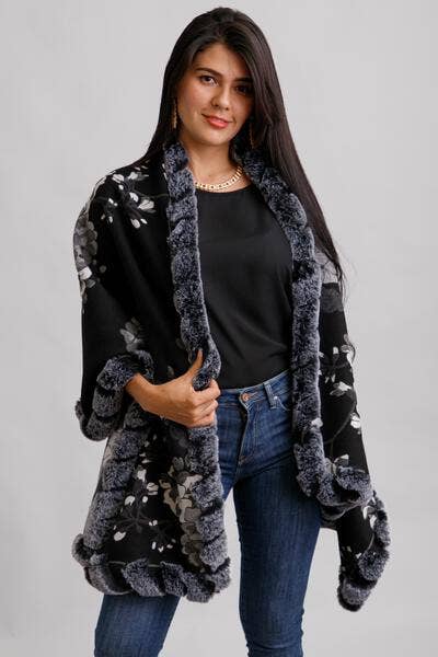 Blooming Faux Fur Scarf