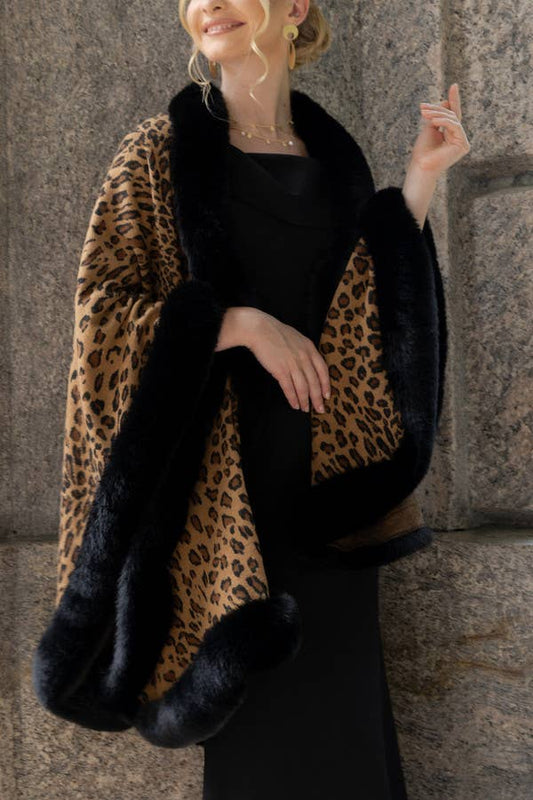 Faux Fur Cheetah Kimono